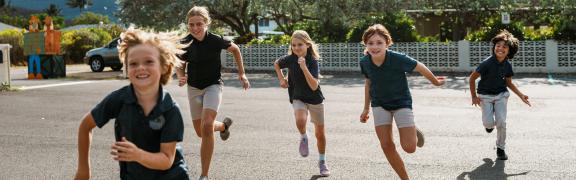 Children running