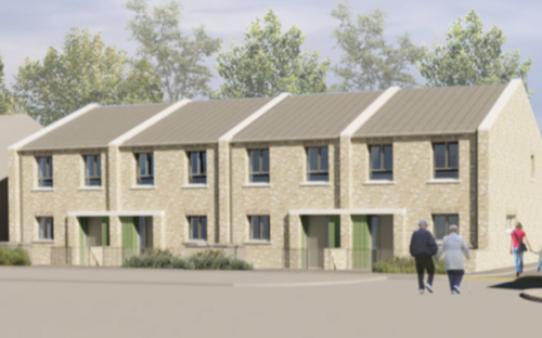 CGI image showing some of the new council houses for the development at Lyndhurst Road