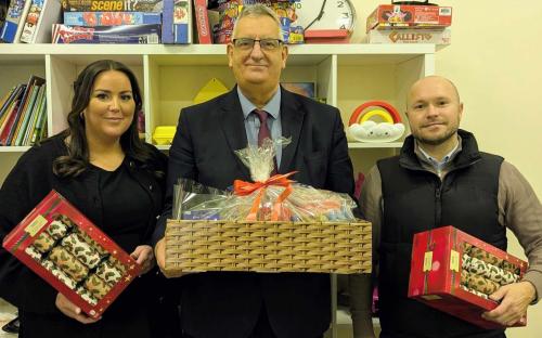 Cllr Mark Hooper, Cabinet Member for Health and Well-being with council staff