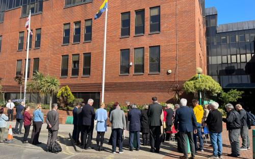 The St George's flag raising