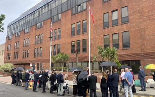 The Merchant Navy Day flag raising in Grays