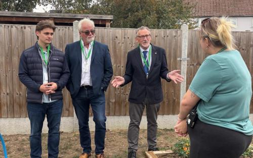 (Left to right) Cllr Varley, Cllr Cherry and Cllr Benson, chatting to a teacher at Bonnygate Primary School