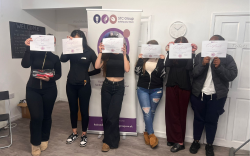 Care Leaver's with their blow drying certificates