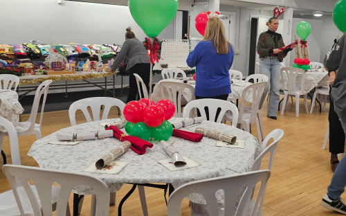 Staff preparing the Christmas Day celebration