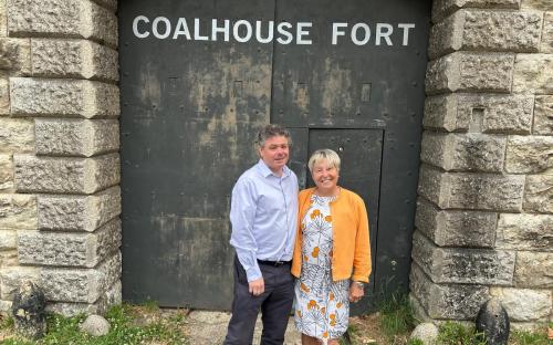 Cllrs John Kent and Valerie Morris-Cook at Coalhouse Fort