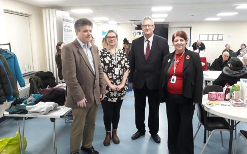 Cllrs John Kent, Vikki Hartstean, Mark Hooper and Sara Muldowney at the Grays Roadshow