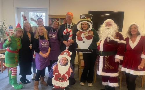 Deputy Mayor and partygoers at Purfleet Pantry Xmas dinner