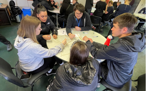 The young people taking part in the workshop at Grangewaters